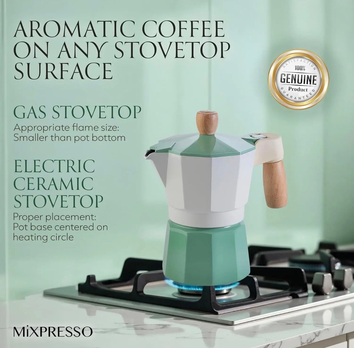 Mint Moka Pot & Coffee Storage Canister Set