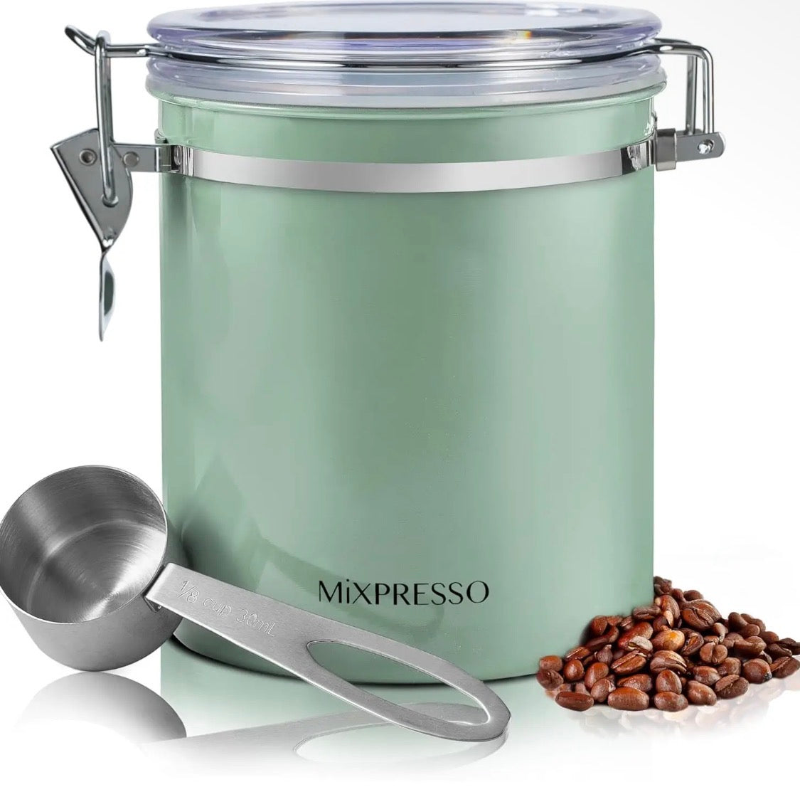 Mint Moka Pot & Coffee Storage Canister Set