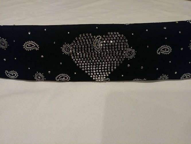 Heart Rhinestone Bandanna