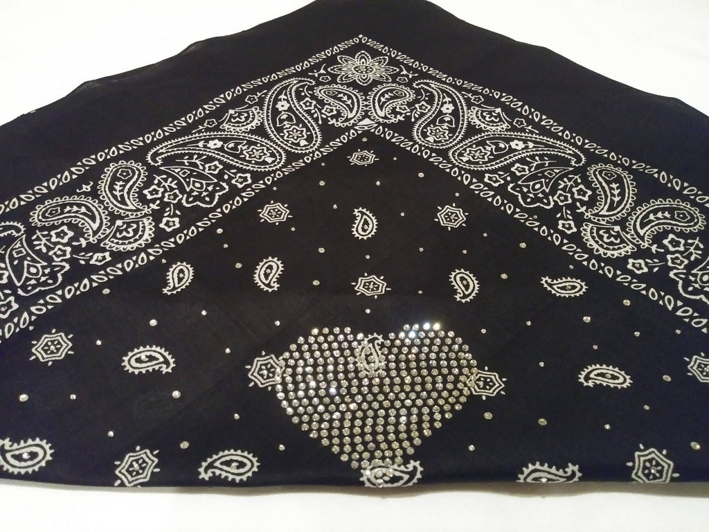 Heart Rhinestone Bandanna