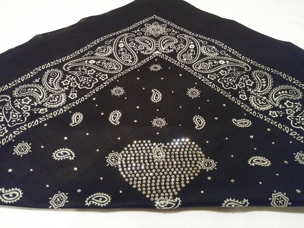 Heart Rhinestone Bandanna