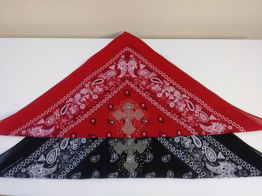 Fancy Cross Bandana w/Bling Workout/Yoge Headwrap Biker Headgear All Colors