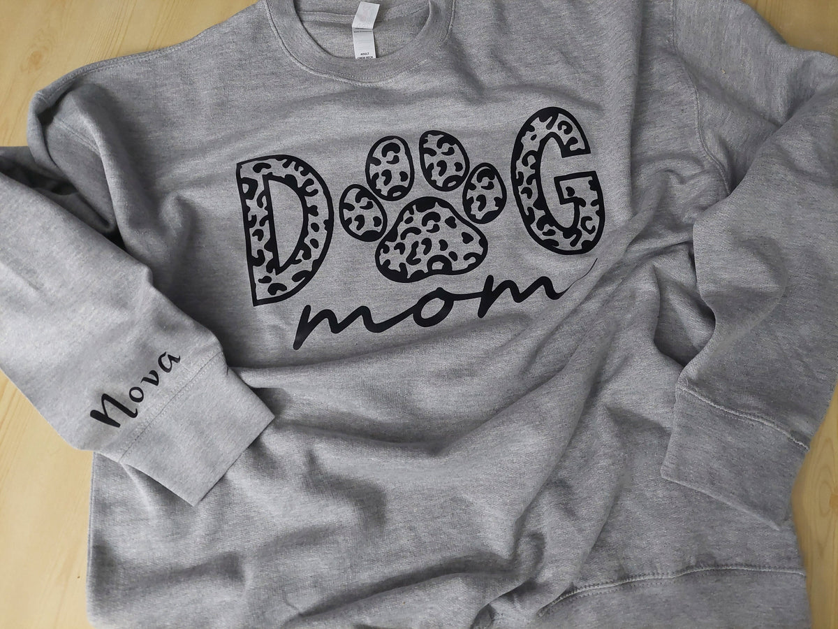 Dog Mom Leopard Print Tee or Sweatshirt