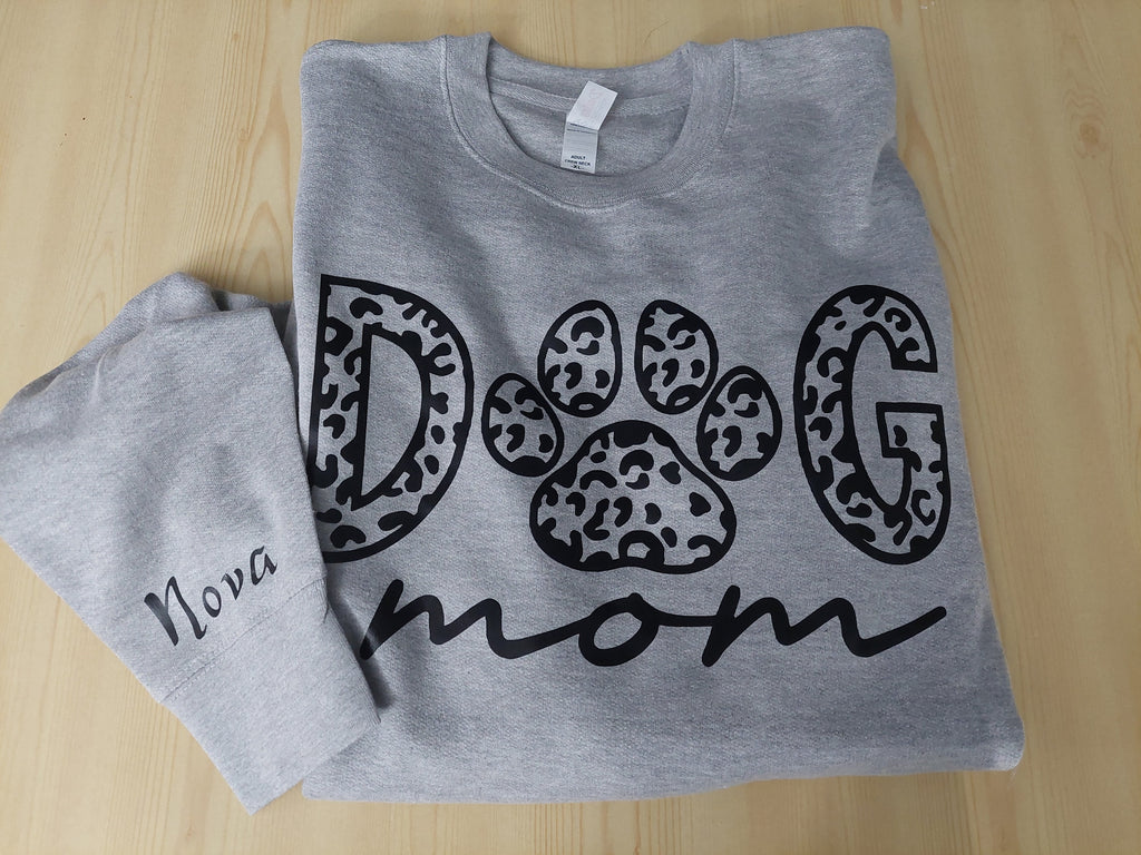Dog Mom Leopard Print Tee or Sweatshirt