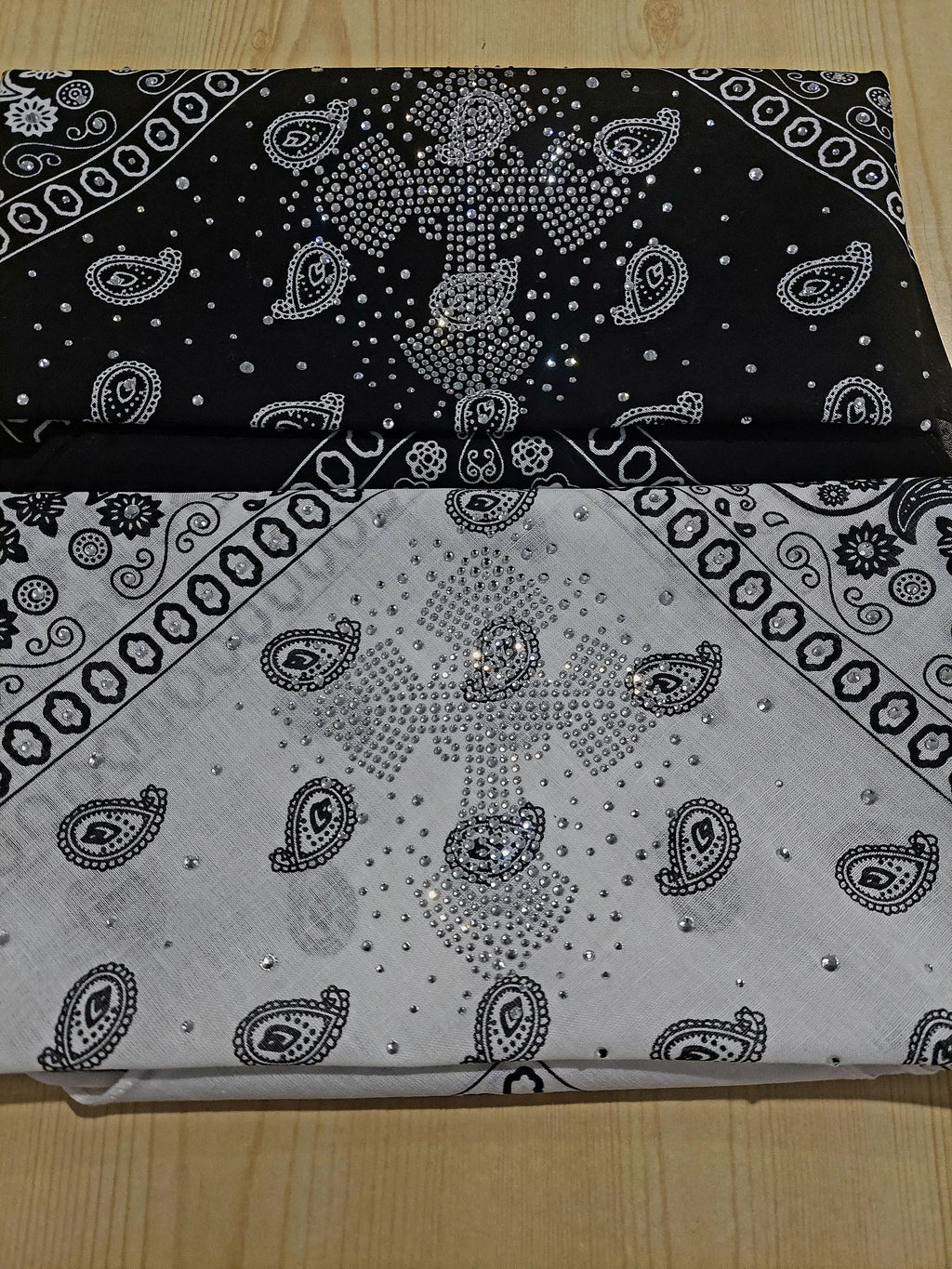 Rhinestone 'Blessed' Bandana - Cotton Head Wrap