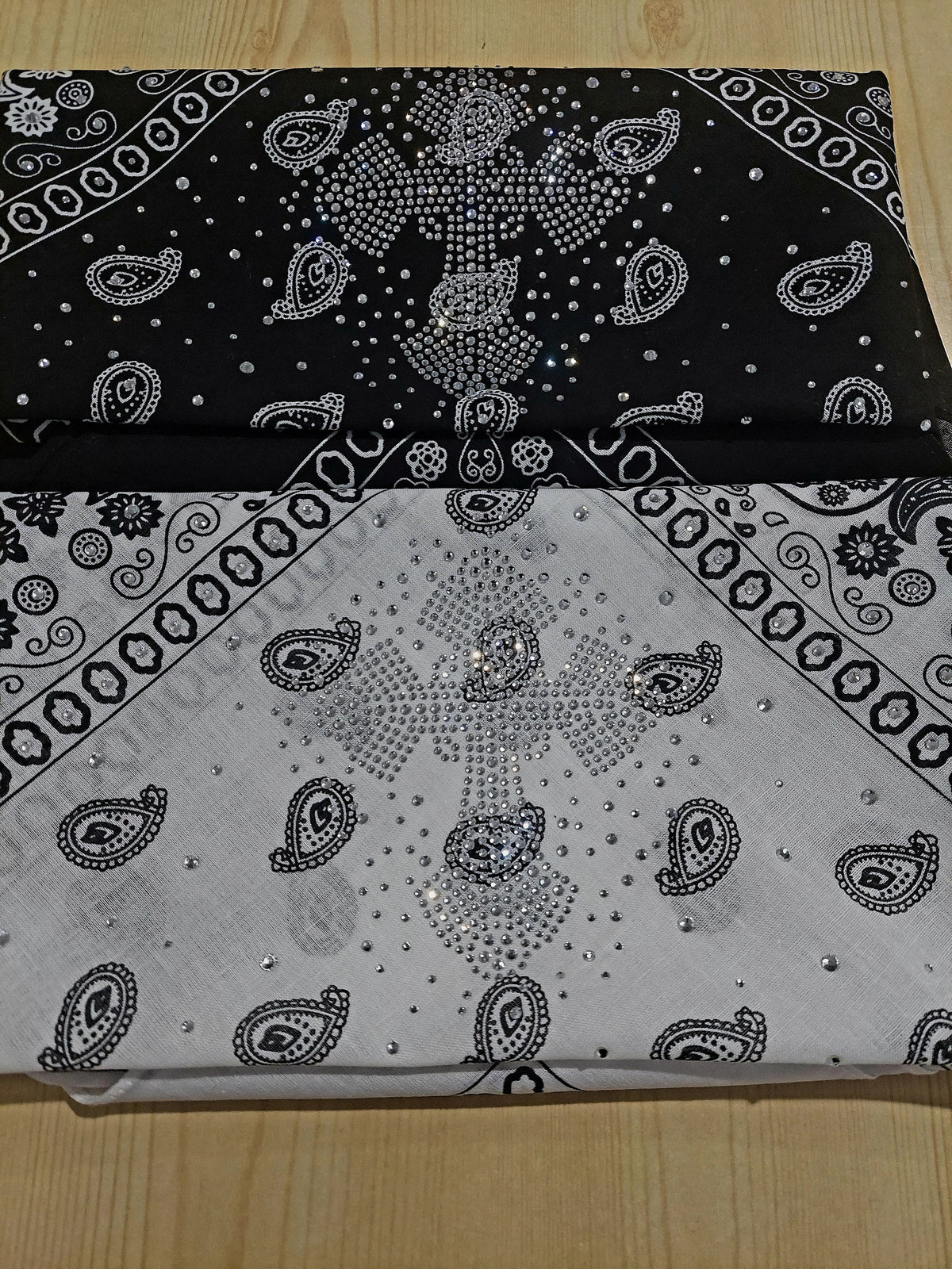 Rhinestone 'Blessed' Bandana - Cotton Head Wrap