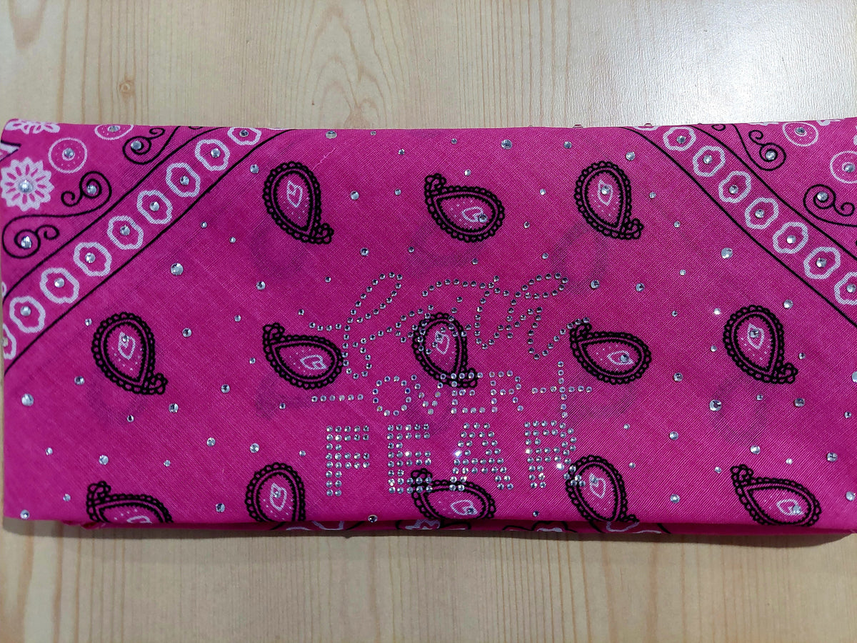 Faith over Fear Rhinestone Bandana Design