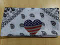 Rhinestone Heart Bandana | Stars and Stripes | 4th of July | Biker | Head Gear | Accessories