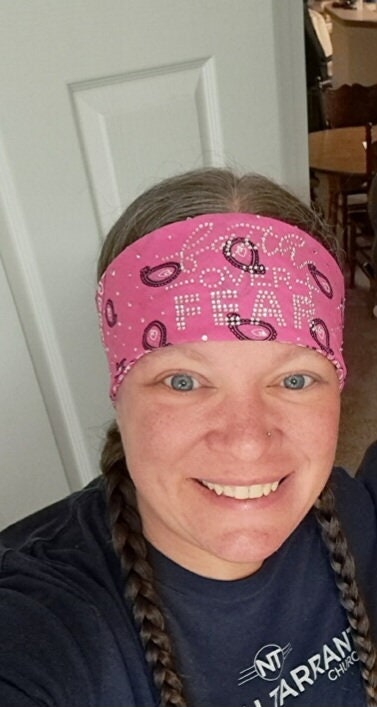 Faith over Fear Rhinestone Bandana Design