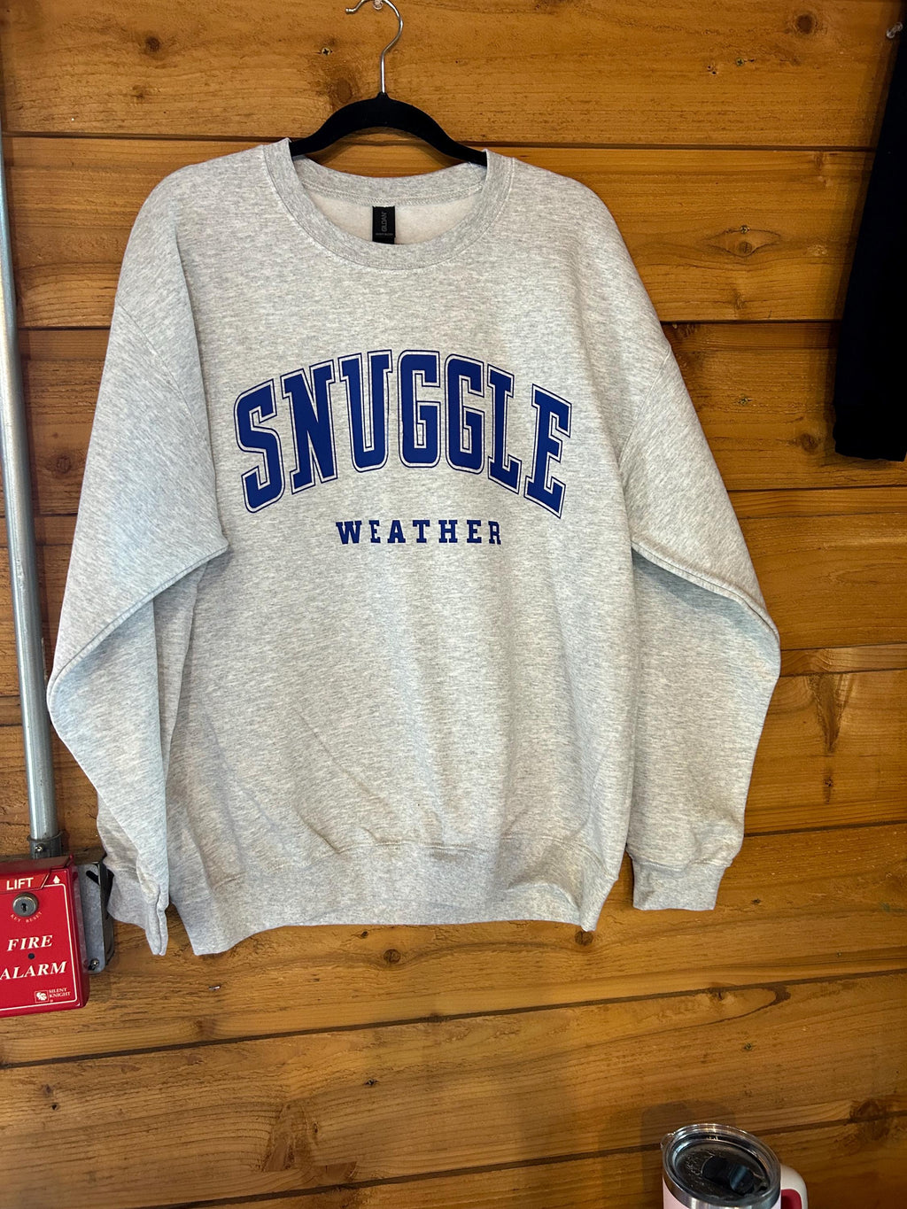 Snuggle Weather Sweatshirt: Ash Grey Oversized Graphic Top