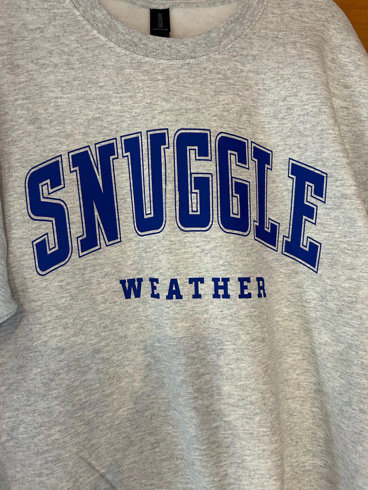 Snuggle Weather Sweatshirt: Ash Grey Oversized Graphic Top
