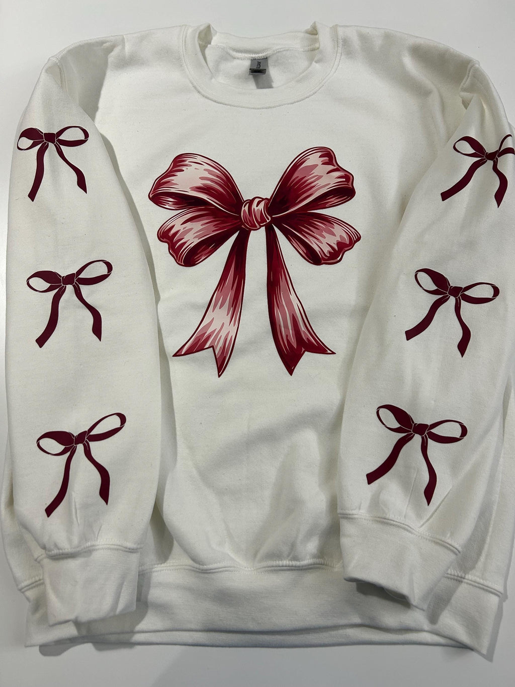 Coquette Bow Sweatshirt: Pink Maroon Graphic Tee