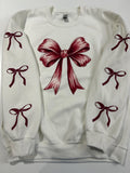 Coquette Bow Sweatshirt: Pink Maroon Graphic Tee