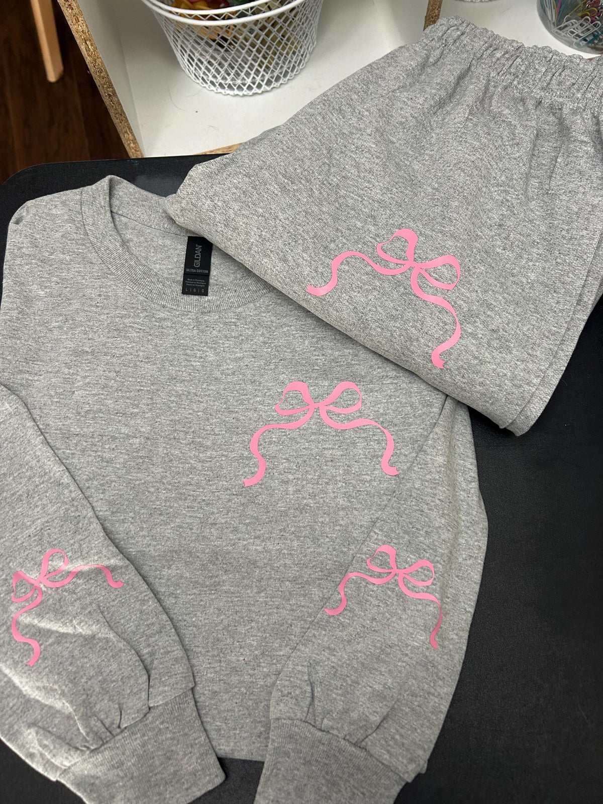 Coquette Bow Sweatshirt: Pink Maroon Graphic Tee
