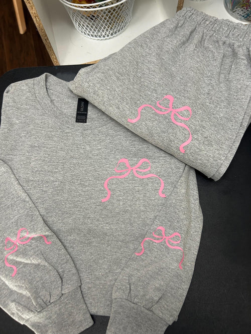 Coquette Bow Sweatshirt: Pink Maroon Graphic Tee