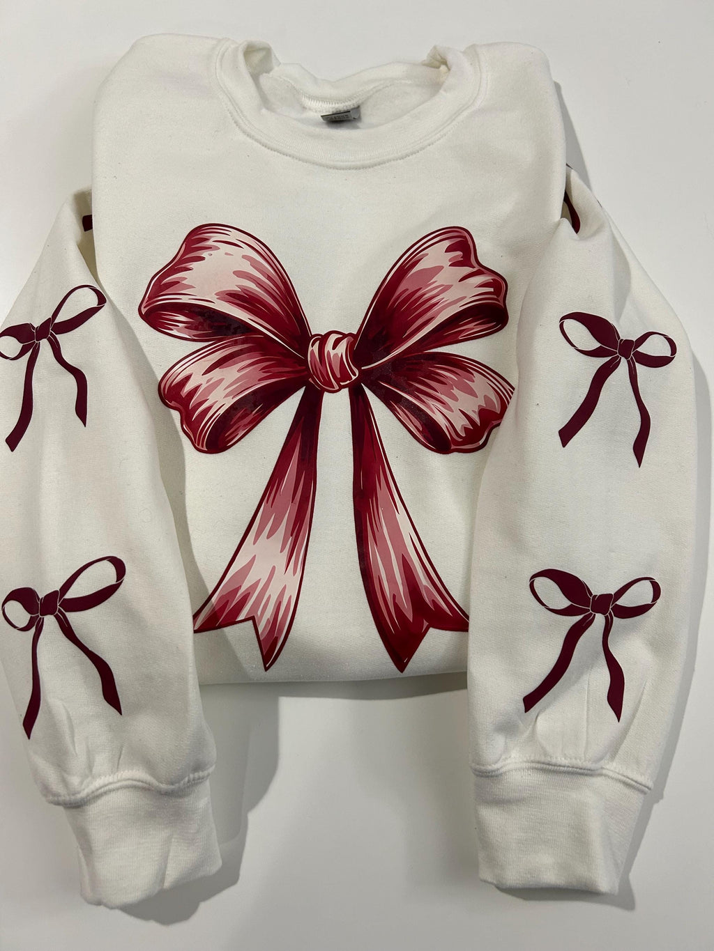 Coquette Bow Sweatshirt: Pink Maroon Graphic Tee