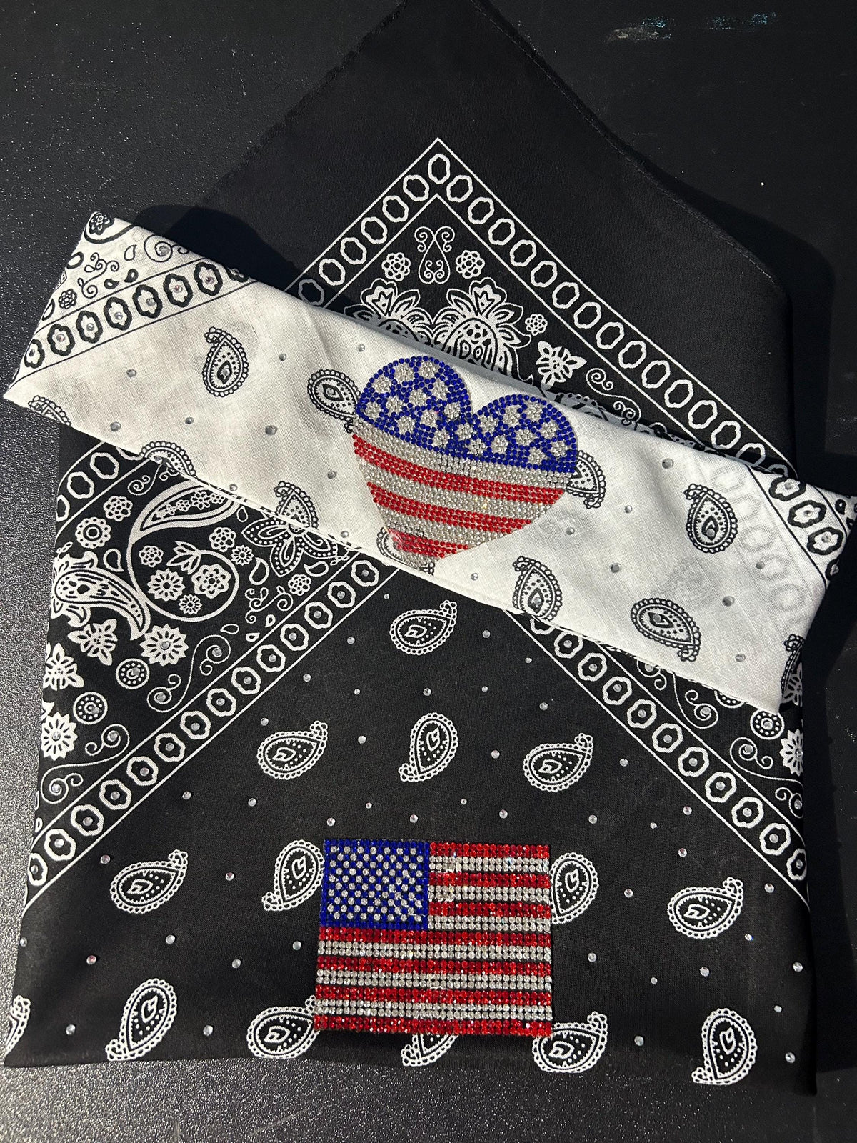 Heart Rhinestone Bandanna