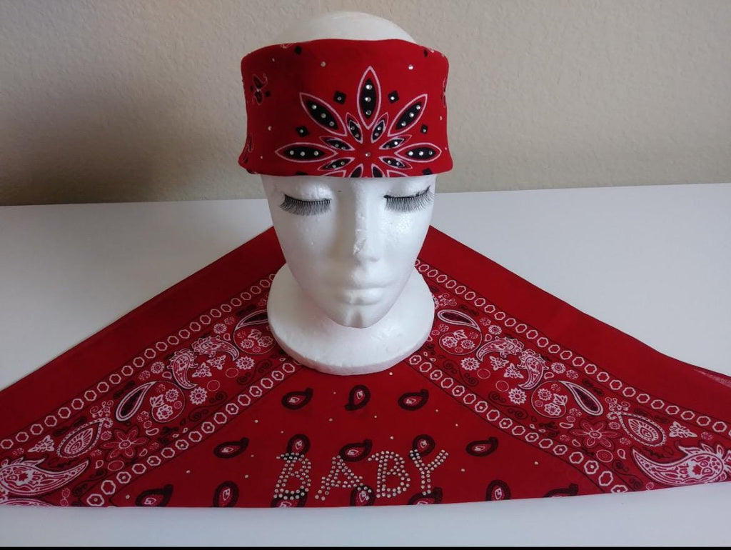Rhinestone Bandana's Bling Headgear Biker Headband Workout/Yoga Headwrap