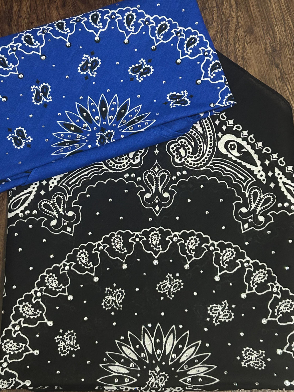 Rhinestone Bandana: Cotton Biker Headwrap