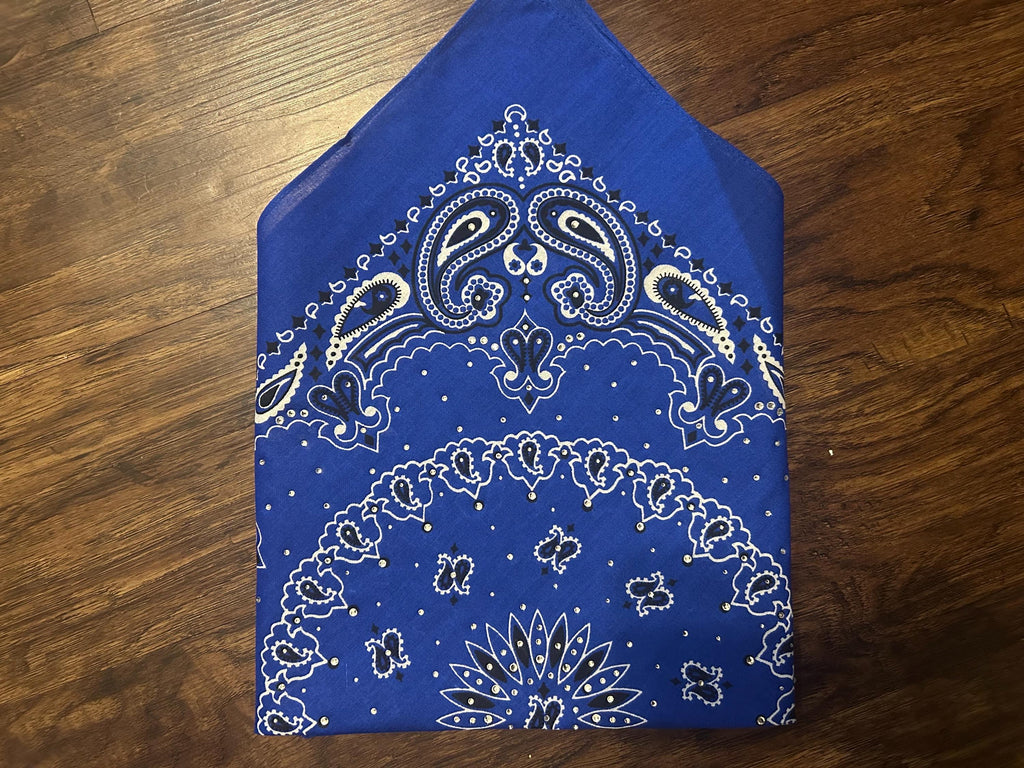 Rhinestone Bandana: Cotton Biker Headwrap
