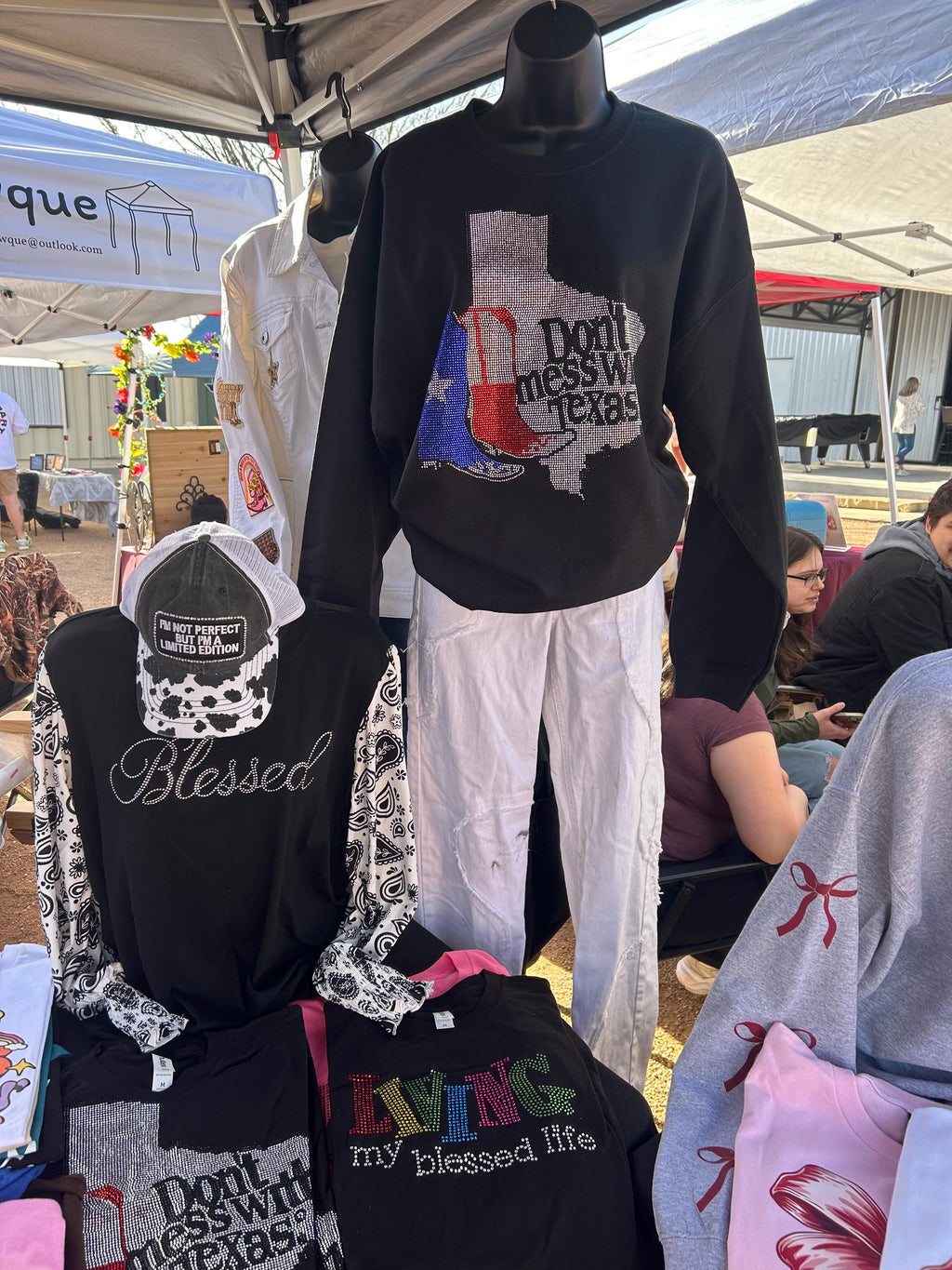 Don’t Mess w/Texas Rhinestone Tee, Sweatshirt