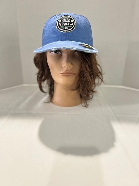 Vintage Style Cap | Hello Gorgeous Patch, Rhinestones & Flowers