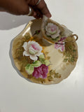 Lefton Tea/Snack Plate with Tea cups Set
