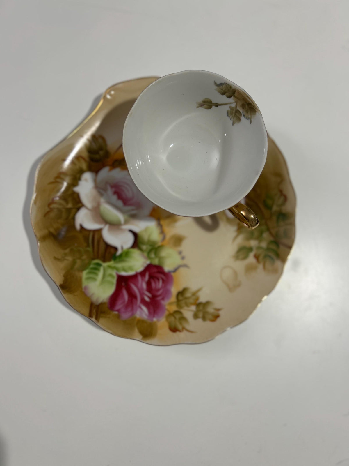 Lefton Tea/Snack Plate with Tea cups Set