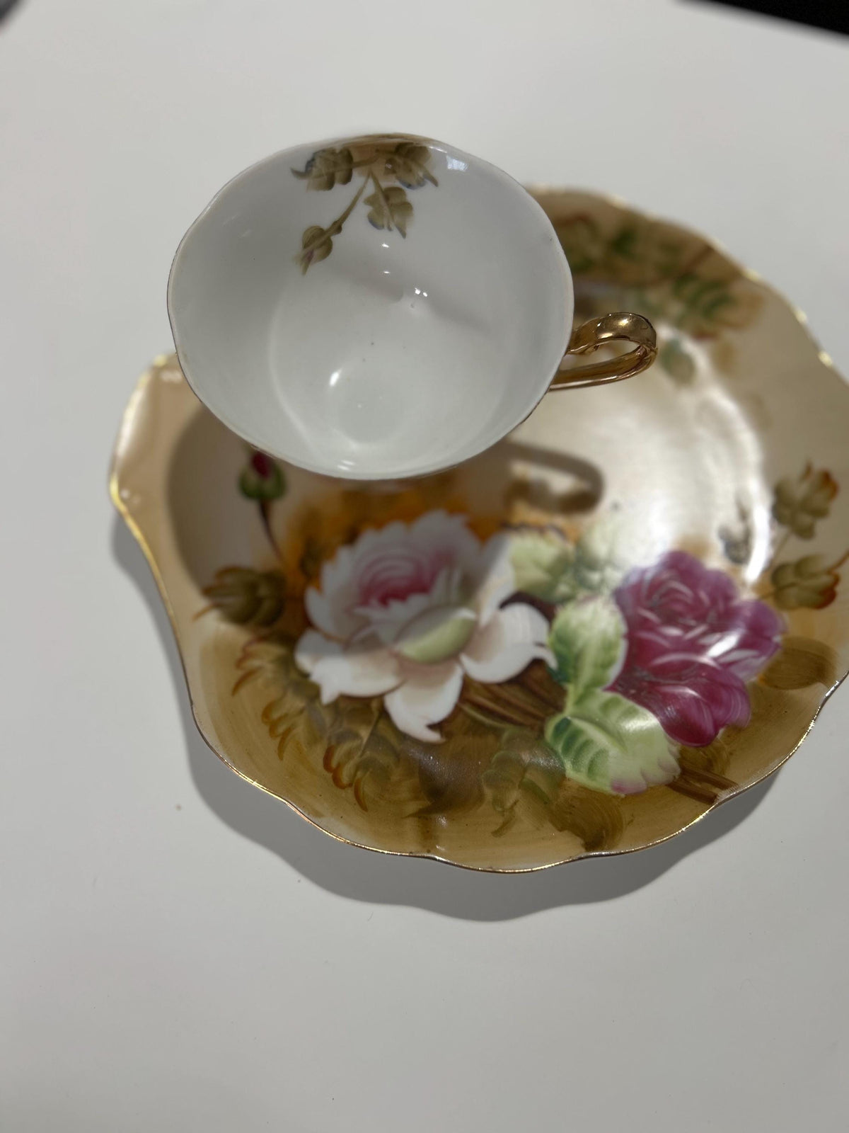 Lefton Tea/Snack Plate with Tea cups Set