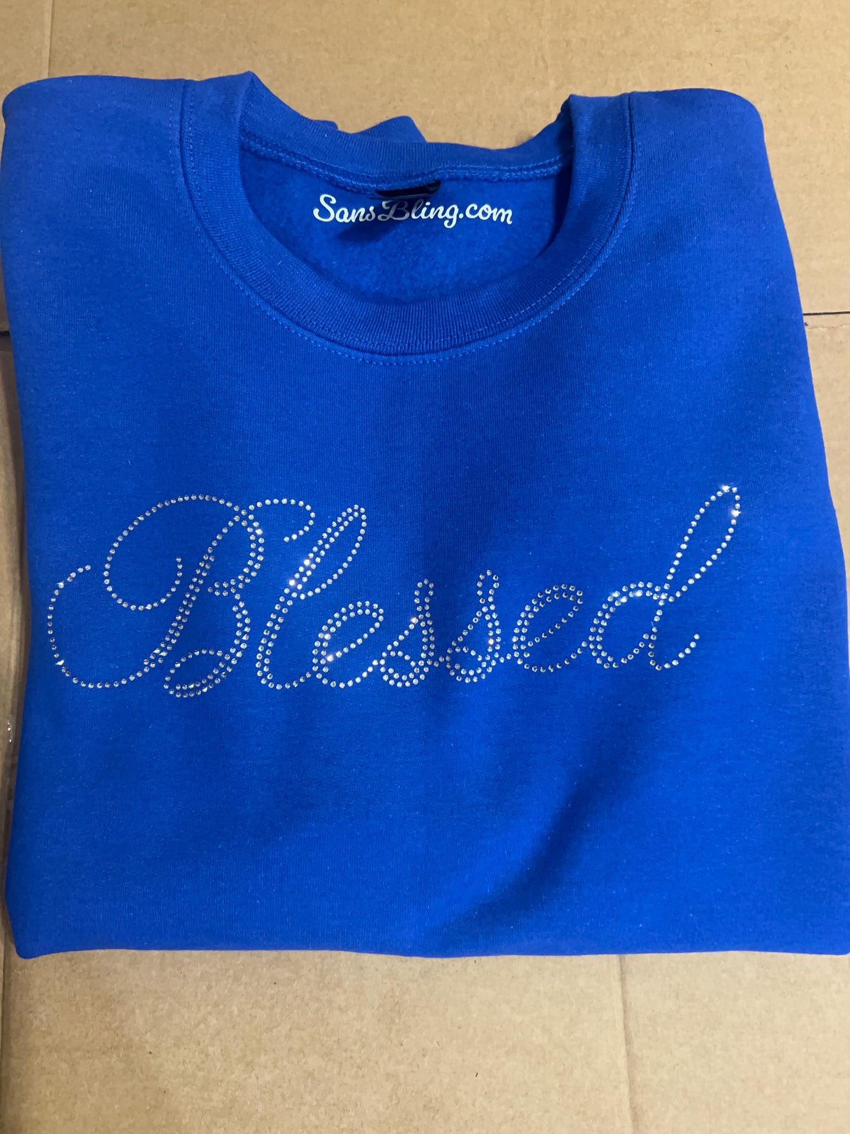 Rhinestone "Blessed" Sweatshirt/Tee