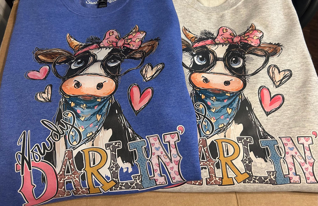 Howdy Darlin’ Sweatshirt | Farmlife | Cow