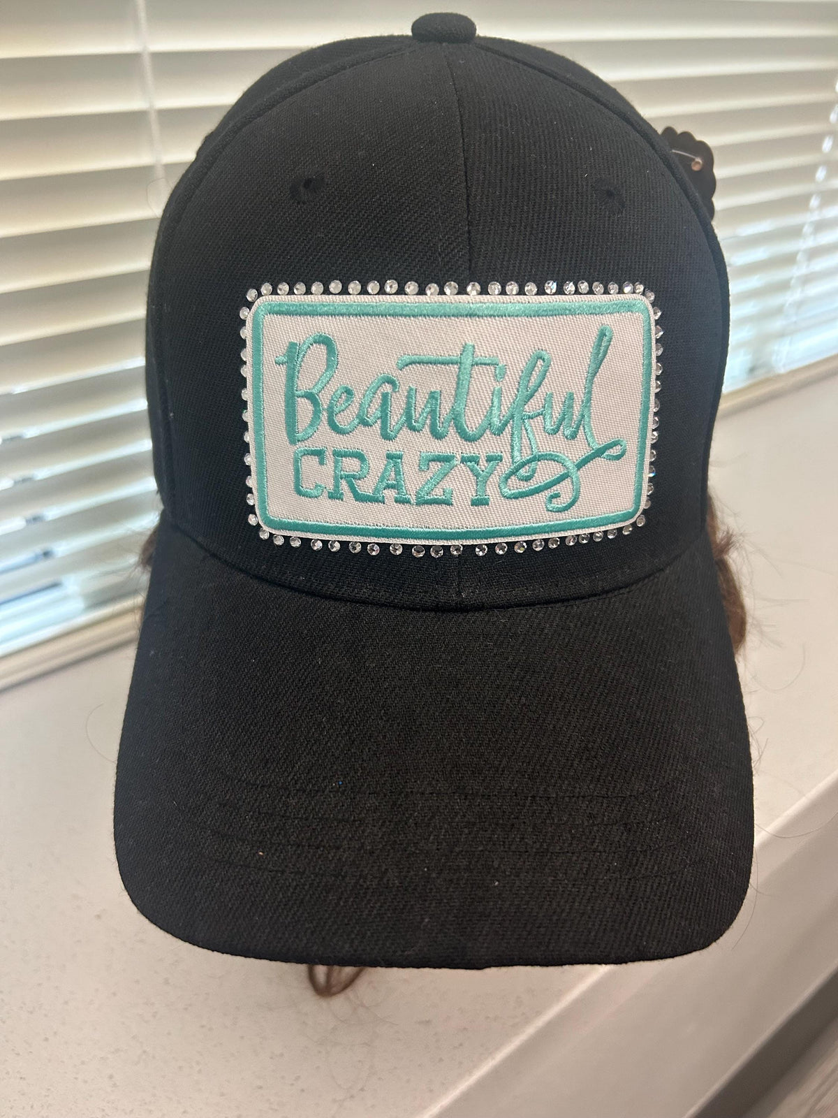 Crazy Embroidered Patch Ball Cap | Rhinestone Accent