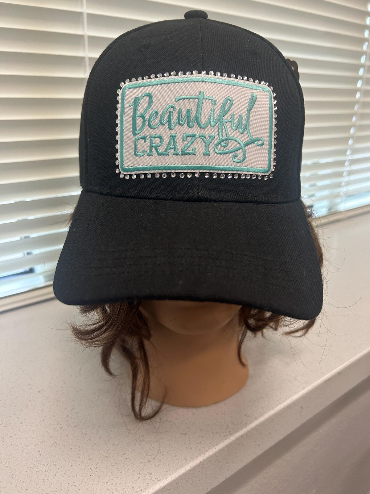 Crazy Embroidered Patch Ball Cap | Rhinestone Accent