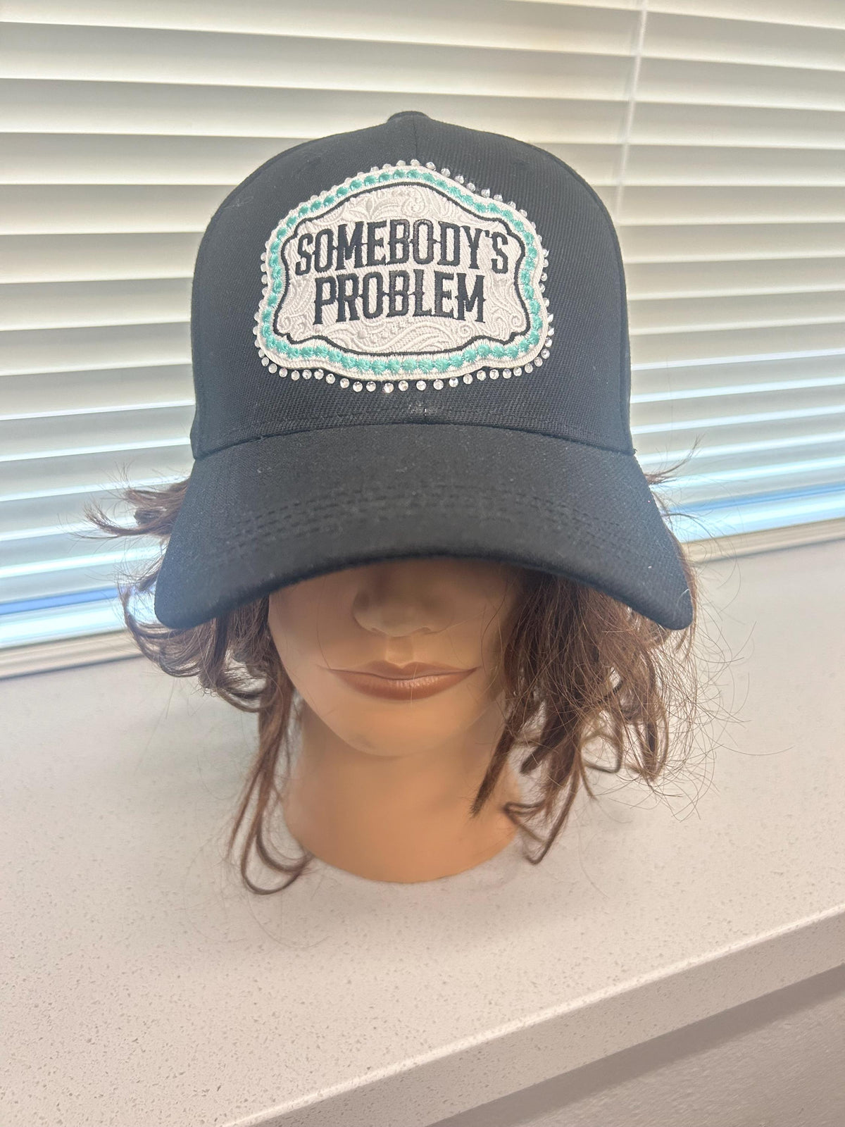 Somebody’s Problem  | Rhinestones | Ball Cap | Adjustable Cap | Embroidered Patch |