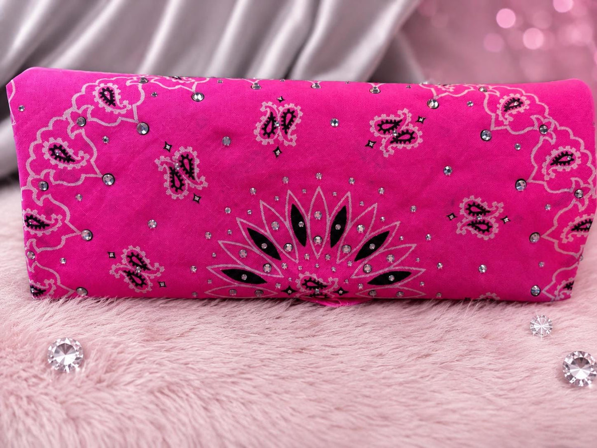 Hot Pink Cotton Rhinestone Bandana: Working out, Biker Headwrap, or just an Accessory
