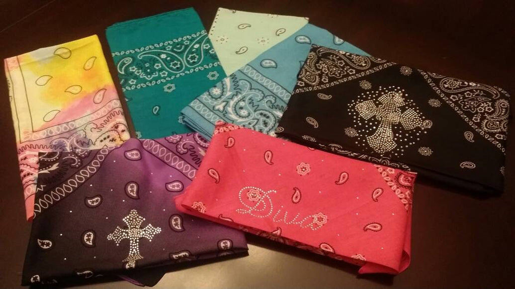 Bandana's W/ Bling Rhinestone Headband Workout Head gear