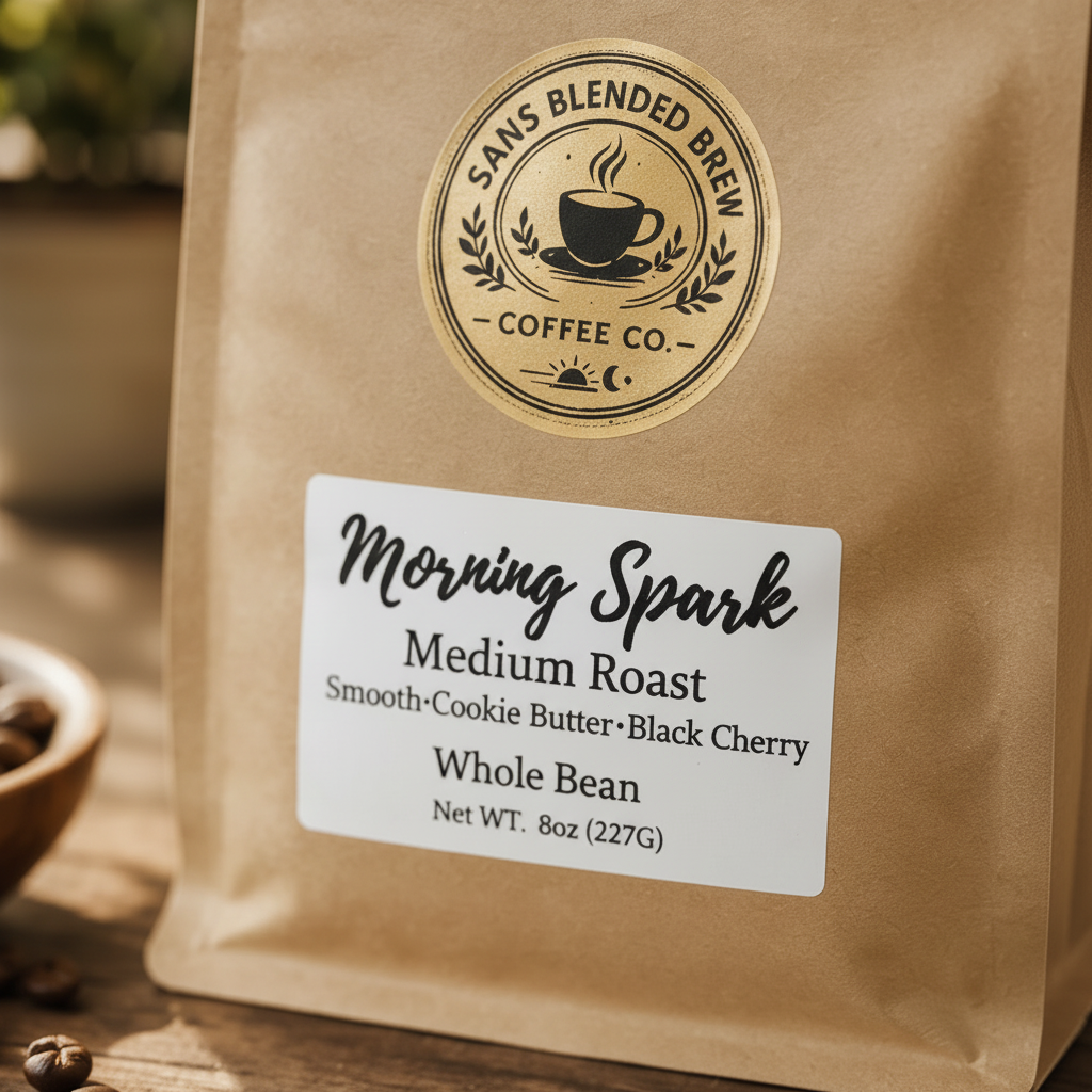Morning Spark close-up label